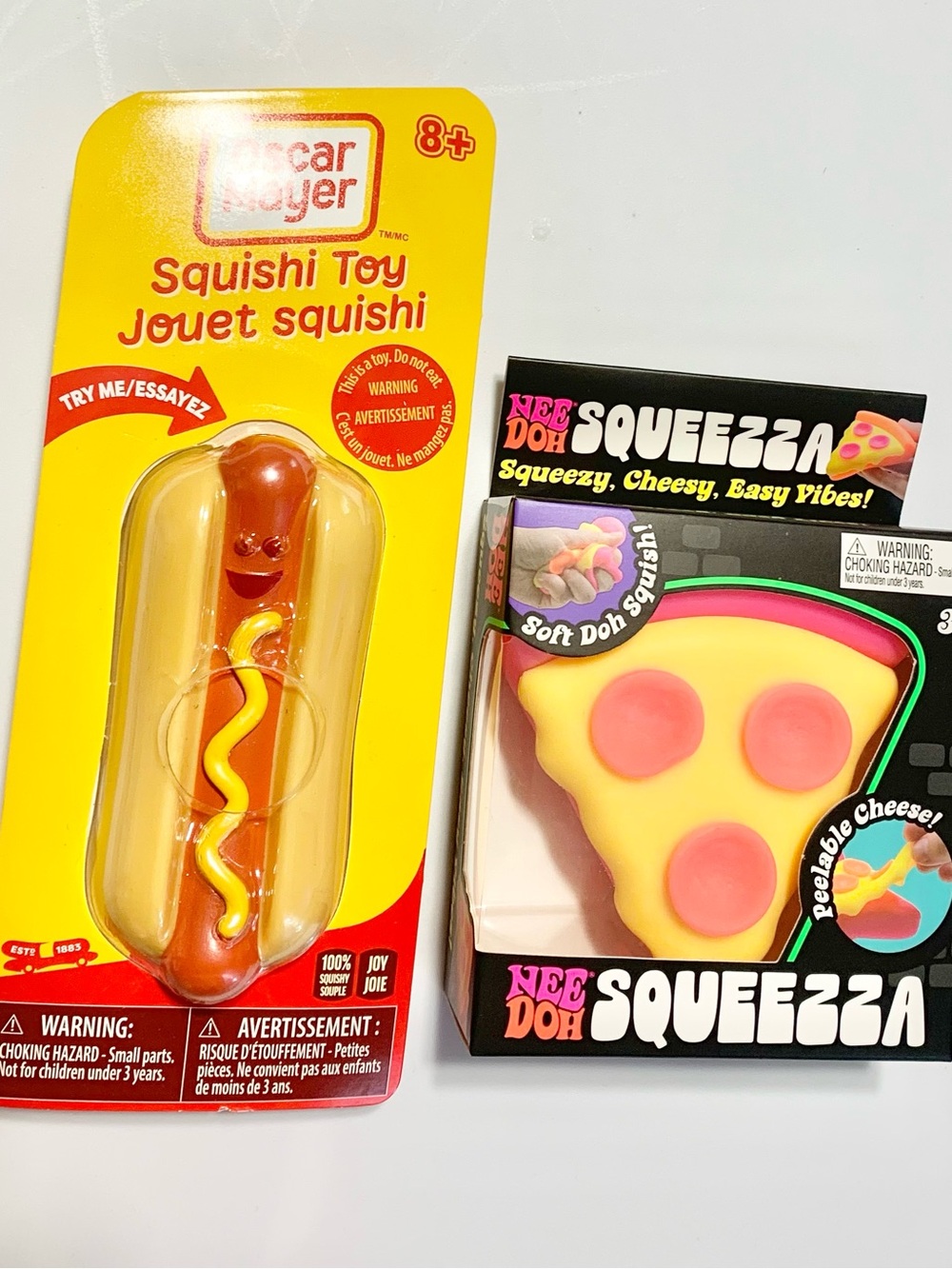 NEEDOH Squeezza Pizza Pink Crust & Oscar Mayer Hot Dog Squishy Bundle NEW